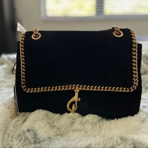 Edie Flap Shoulder Bag With Woven Chain